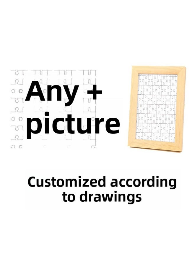 Wooden Puzzle Gift Wooden Photo Frame Couple Photo Gift Custom Color Box 1000 Piece 500 Adult Children's Toy-Color:200 With Photo Frame + Puzzle Scattered Delivery - Image 1